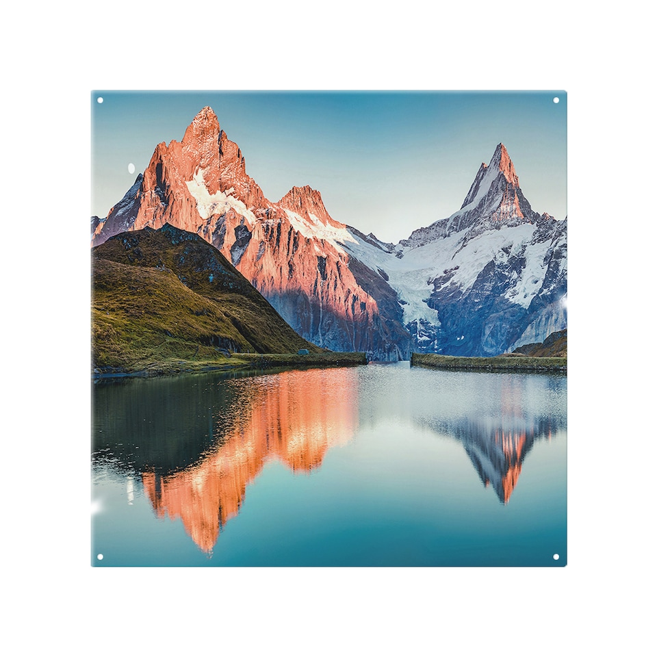 image 1 of Fantastic evening panorama of Bachalp lake Designer Splash Back | White
