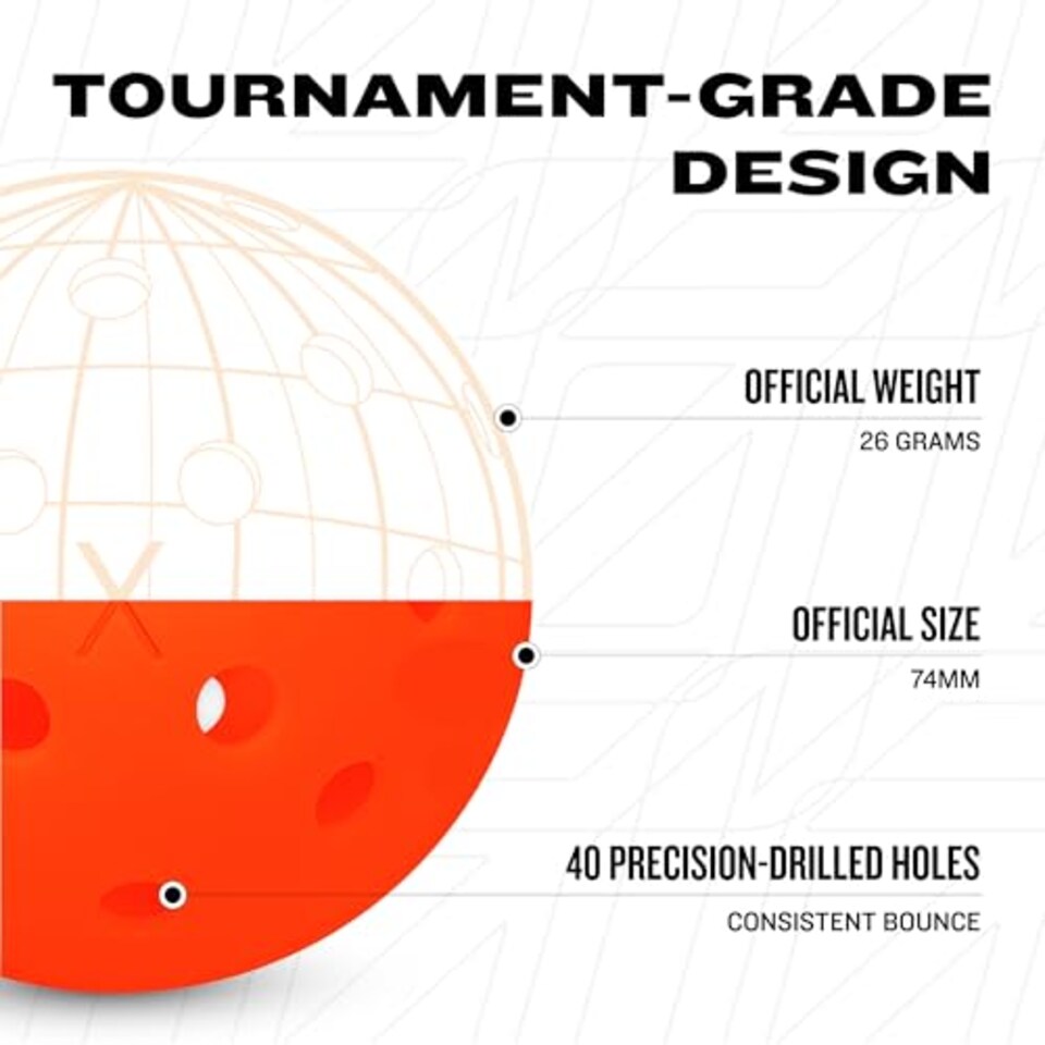 image 1 of Franklin Sports Outdoor Pickleballs - X-40 Pickleball Balls - USA Pickleball (Usapa) Approved - 3 Pack Outside Pickleballs - Ember - Us Open Ball