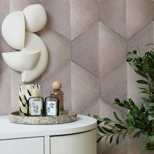 Hex Wallpaper in Warm Grey Grey