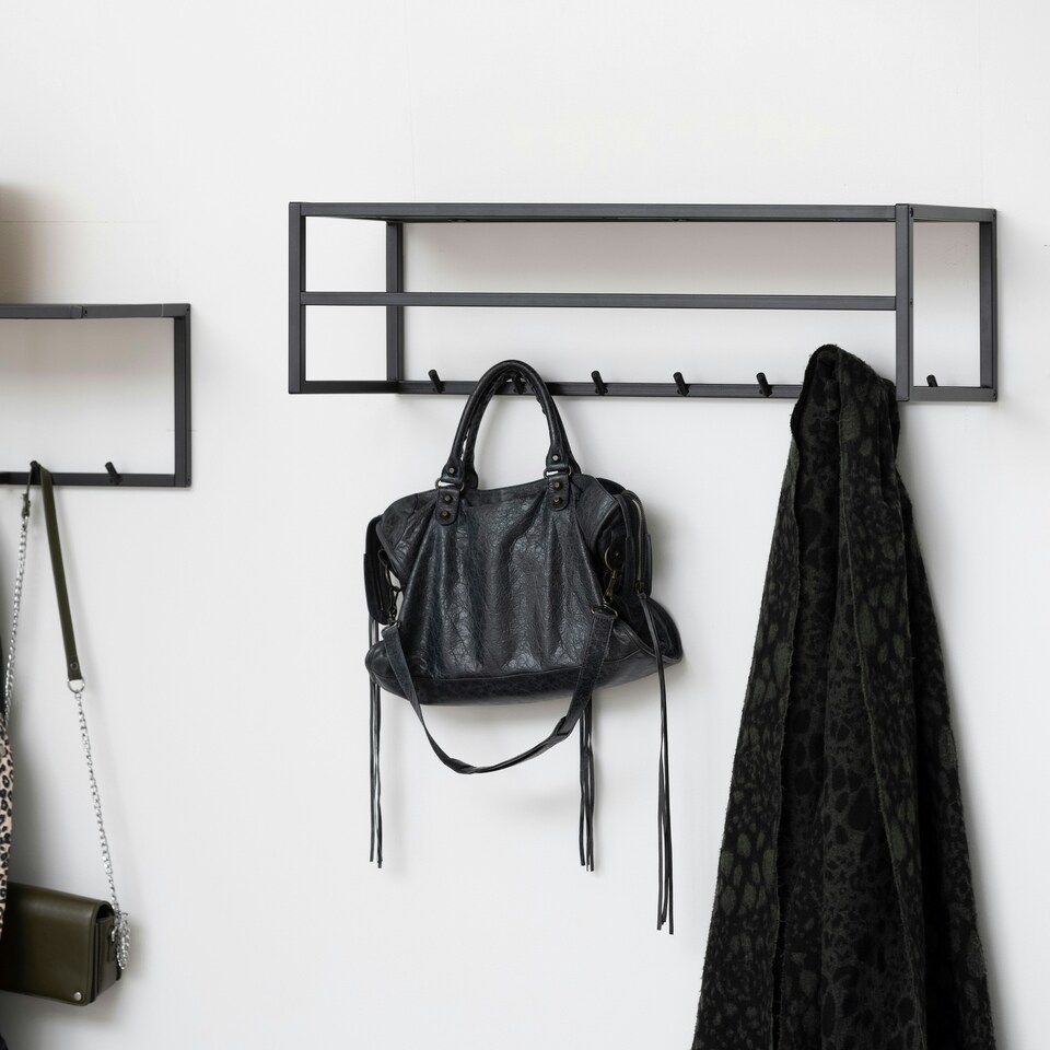 image 1 of Seaford Coat Rack in Black And Oak