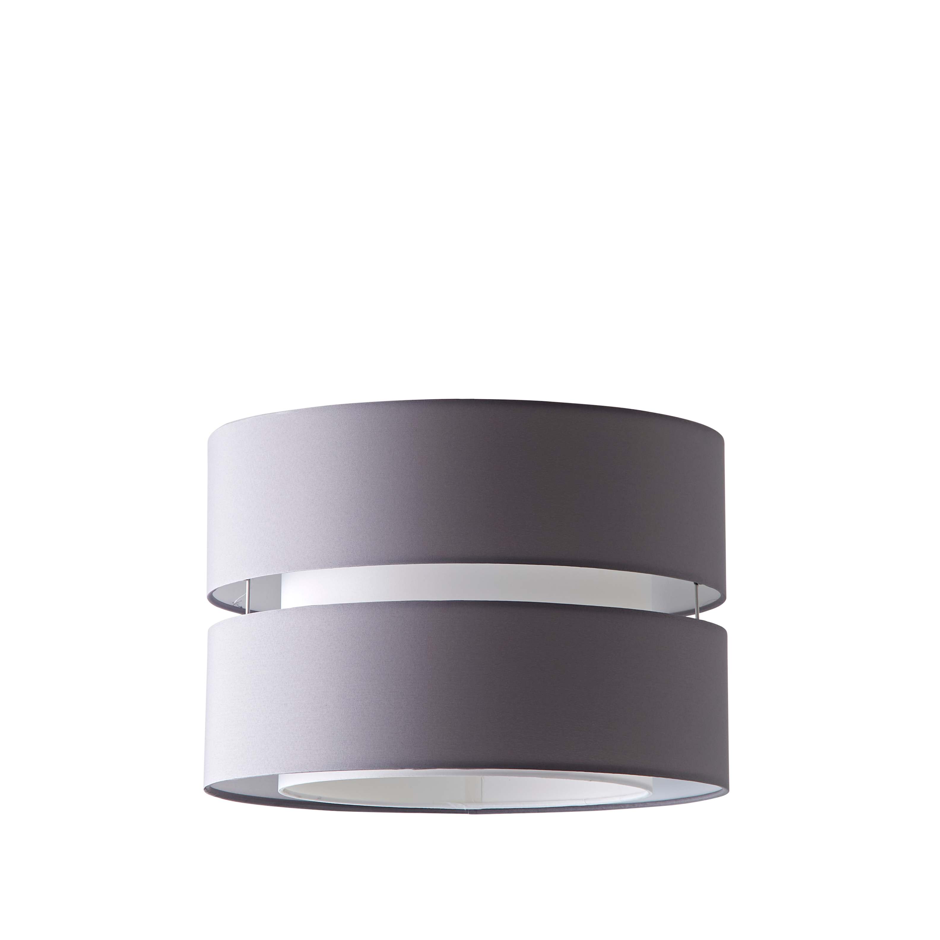 ValueLights Sophia Tier Large 35cm Drum Easy Fit Ceiling Pendant Light Lamp Shade in Grey | Size: 14 inches