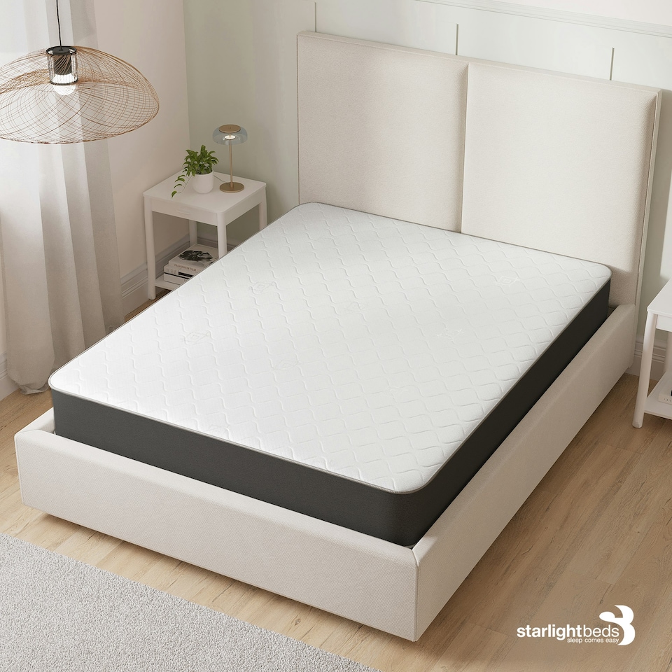 image 1 of Hybrid Mattress - Soft Feel, Memory Foam & Spring Support Grey | Small Single