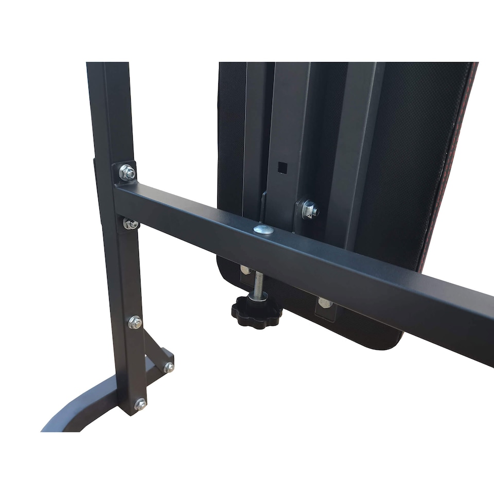 image 1 of HXGN Adjustable Barbell Bench with Leg Developer, Folding 4-Position Incline, 6 Foam Rollers (18 kg) | Black | RED | 18.0KILOGRAMS