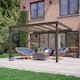 image 1 of Wall Mounted Box Pergola - Wood - L240 x W300 x H270 cm - Rustic Brown