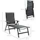 image 7 of Outsunny Outdoor Folding Sun Lounger w/ Adjustable Backrest and Aluminium Grey