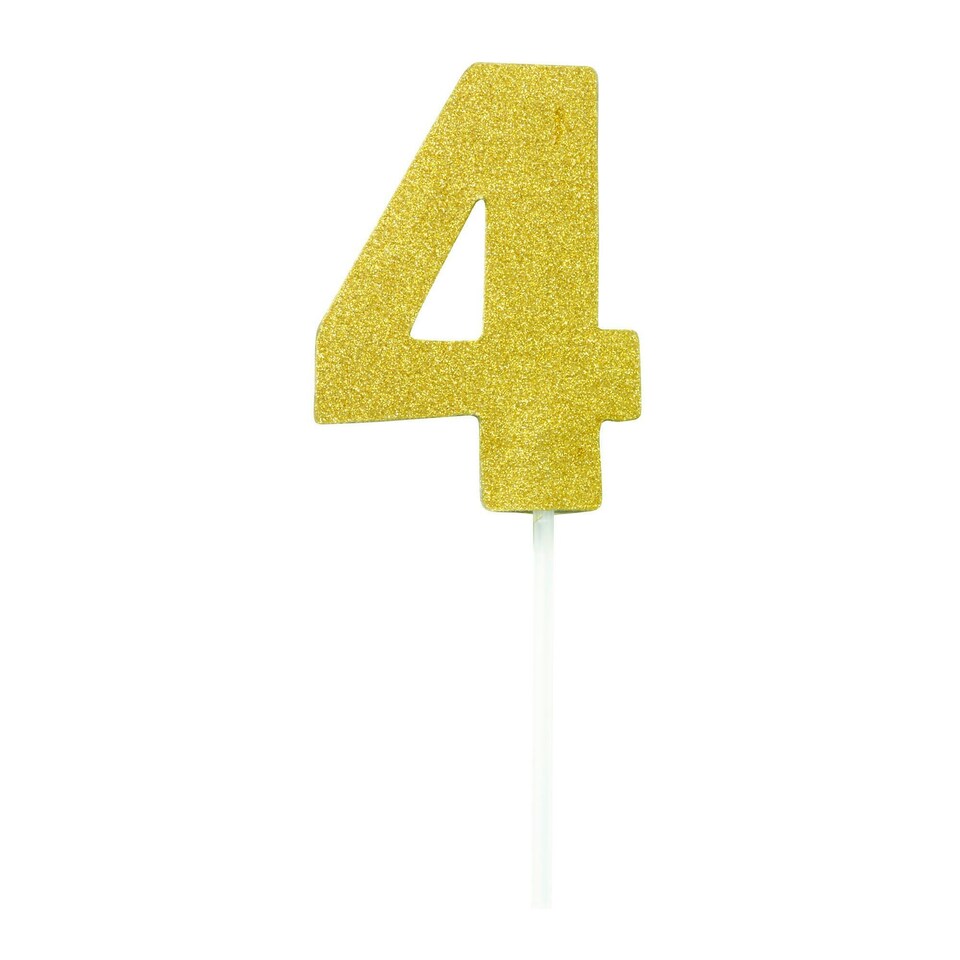 image 1 of Bristol Novelty Diamond Number Cake Topper - Gold - 8 Gold