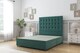 image 1 of Sloomy Alabama Emerald Plush Divan Bed Base 2 Drawers Foot-End With 26 Inch Strutted Headboard | Green | Emerald | Small Double | 1