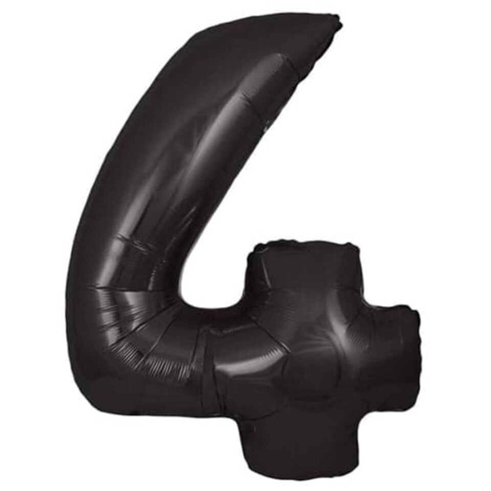 Black Number 4 Helium Foil Giant Balloon 76cm / 30 in