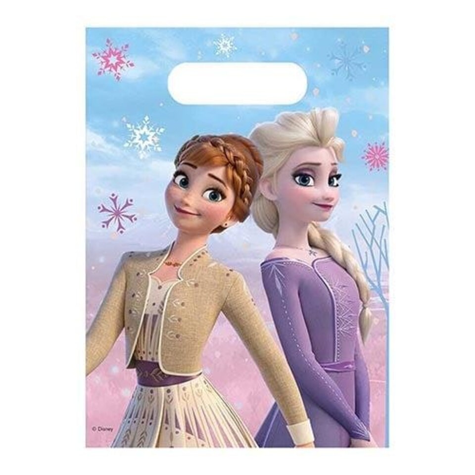 Frozen II Wind Spirit Disney Party Plastic Loot Bags - Pack of 6 Multi