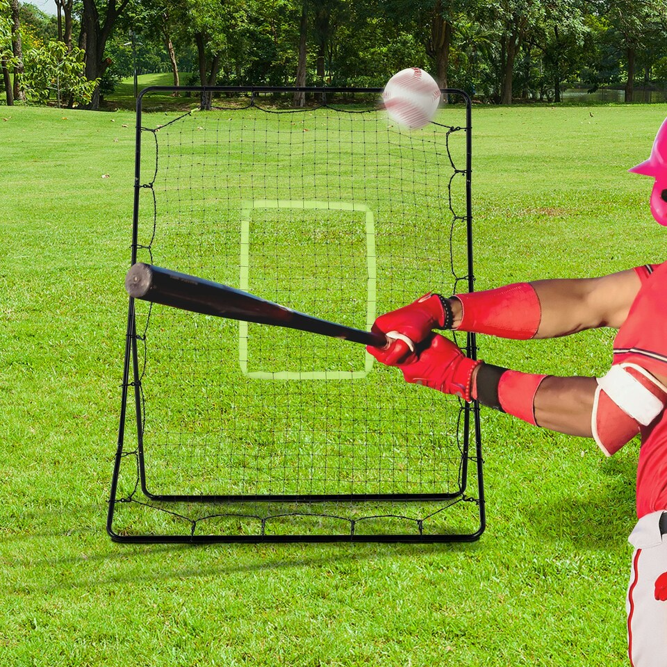 image 1 of HOMCOM Rebounder Net Kids Adults Baseball Softball Training Aid Goal Play