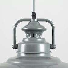 ValueLights Industrial Style Satin Grey Metal Ceiling Pendant Light Fitting