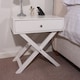 image 2 of Options 1 Drawer X-Frame Bedside Table - Painted Finish, Polished Metal Handle | White | White | One Size | 1