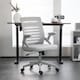 image 2 of Vinsetto Mesh Office Chair, Swivel Task Desk Chair with Lumbar Back Support, Flip-Up Arm, Adjustable Height for Home Office, Grey