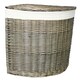 image 3 of Antique Wash Corner Laundry Basket Set of 2 | White | White
