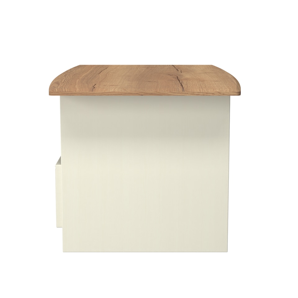image 1 of Albert Bottom Drawer Coffee Table in Cream Ash & Riviera Oak (Ready Assembled) | Cream | Cream Ash & Riviera Oak