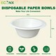 image 2 of ECONX 100Pcs Biodegradable Bagasse Bowls 6oz White Sugarcane Disposable Bowl