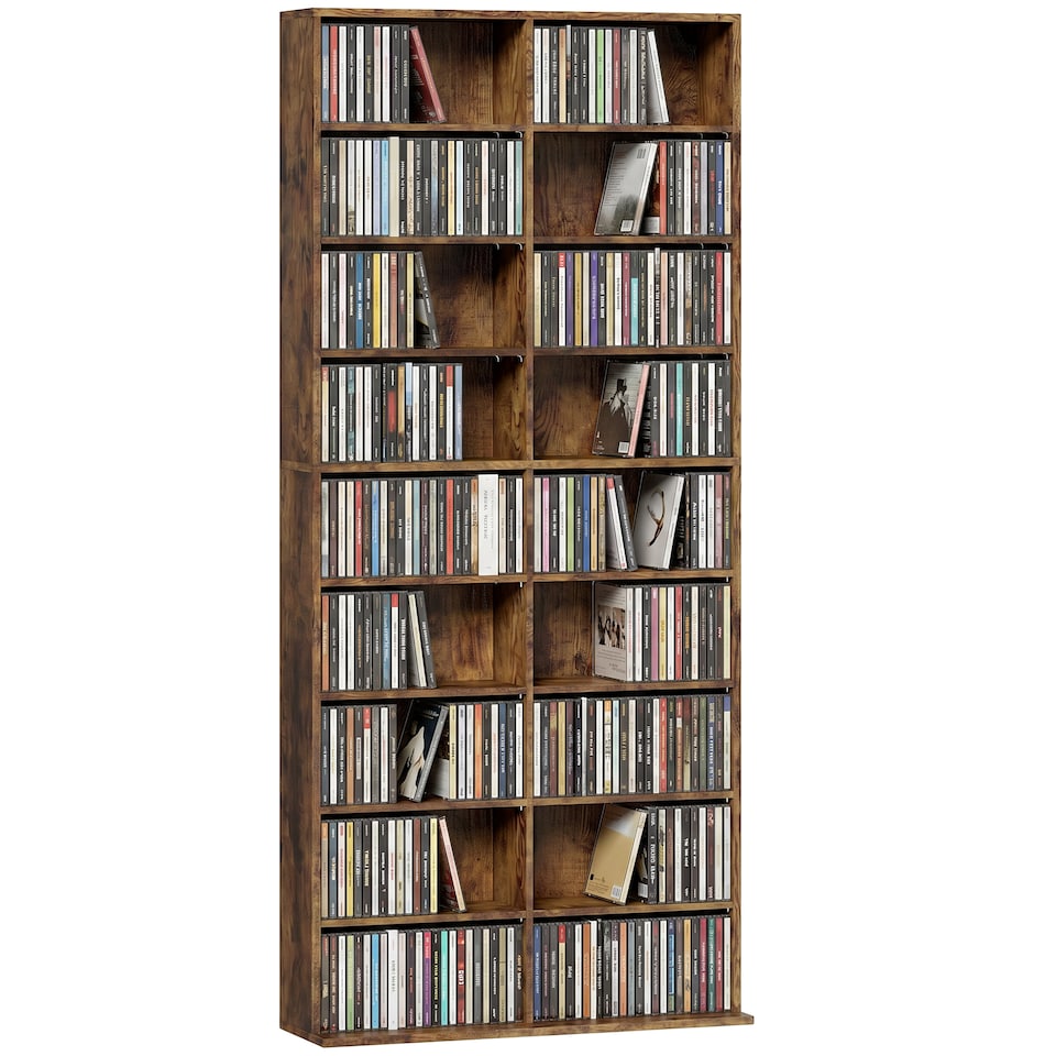 image 1 of HOMCOM 640 CD Storage Unit 360 DVD Storage Tower w/ 18 Compartments