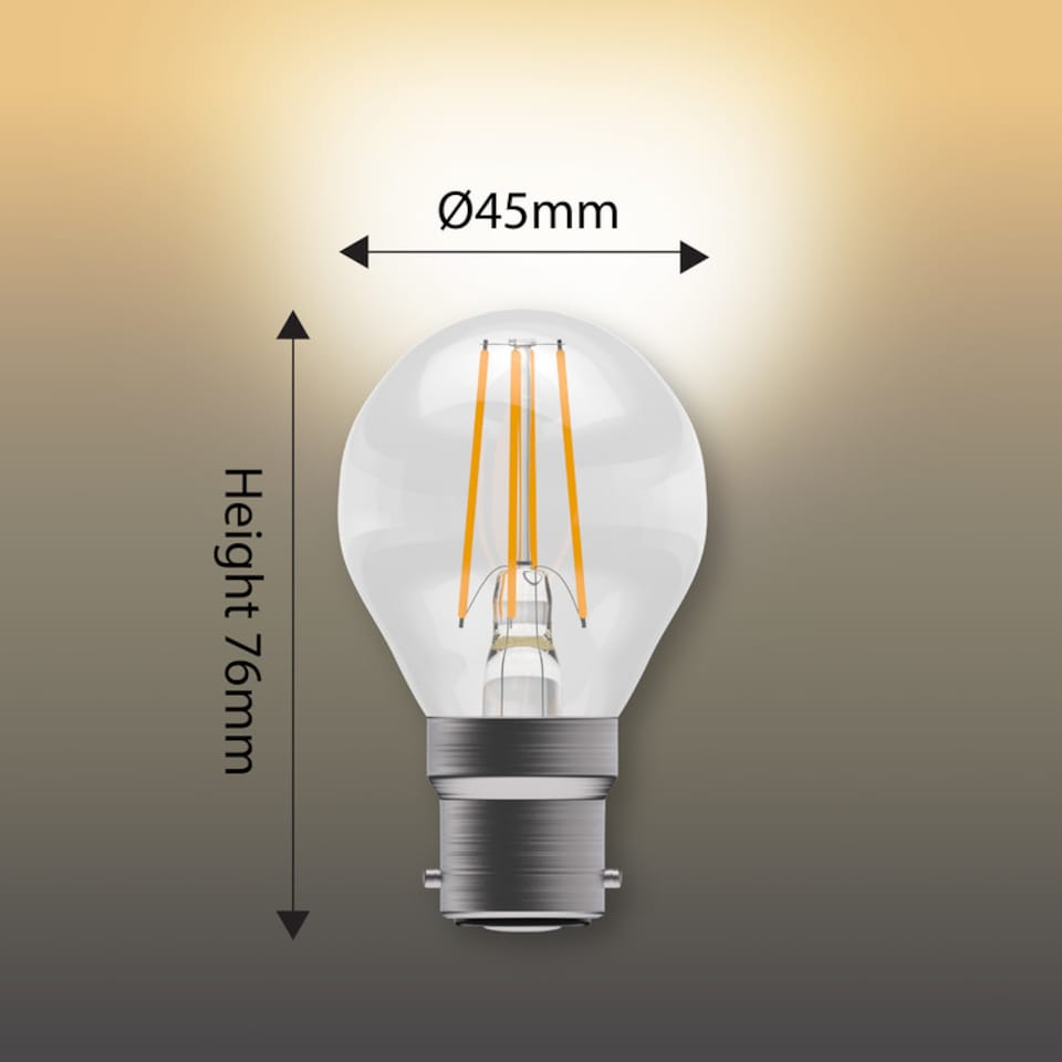 image 1 of BELL Lighting B22 Bayonet Dimmable LED Filament Golf Ball 4.7W | White | Warm White - 2700K | 3
