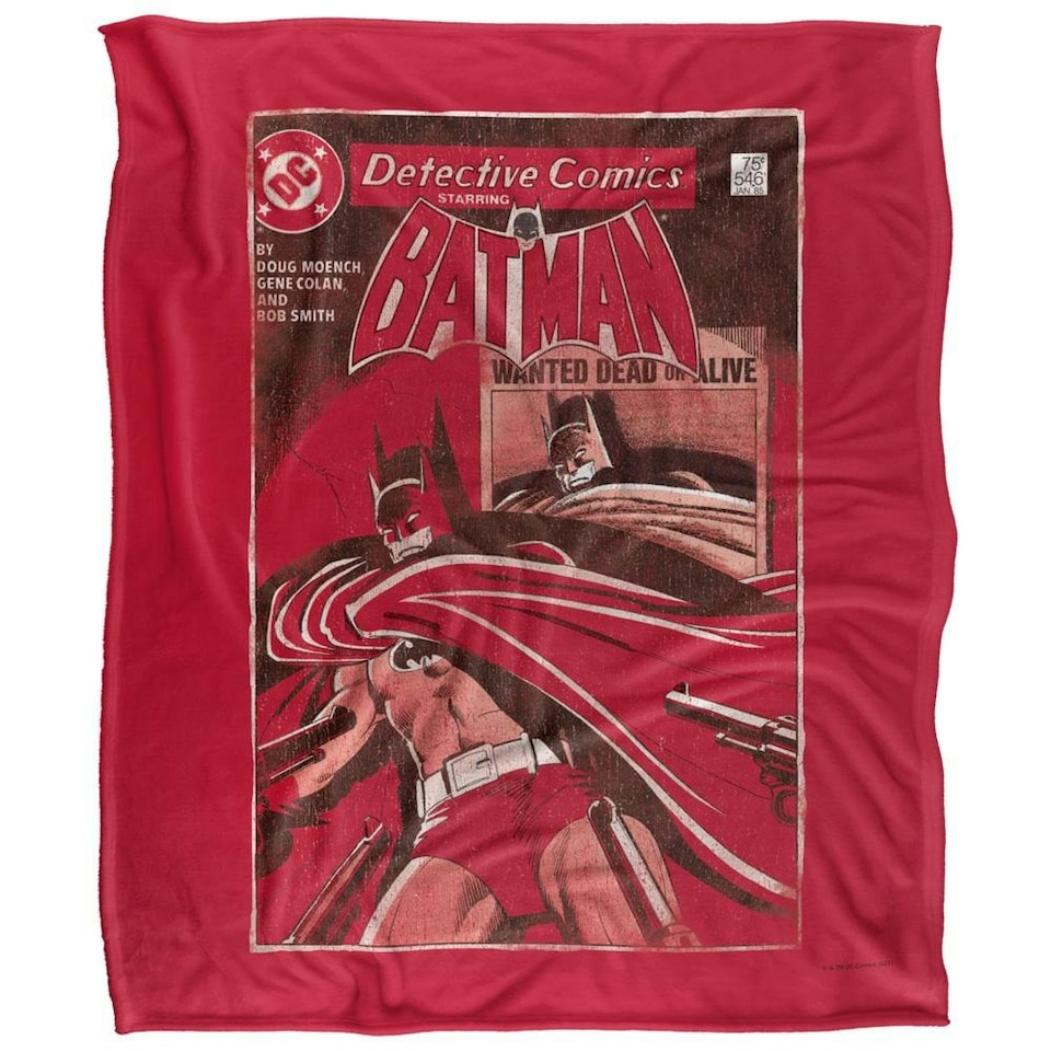 image 1 of Batman Wanted Dead Or Alive Comic Cover Blanket - Multicoloured - One Size | Multi