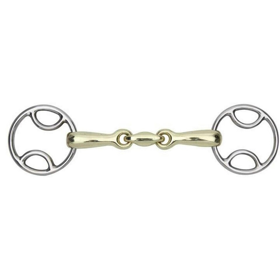 Shires Brass Lozenge Horse Bevel Bit - Brass - 5.5in