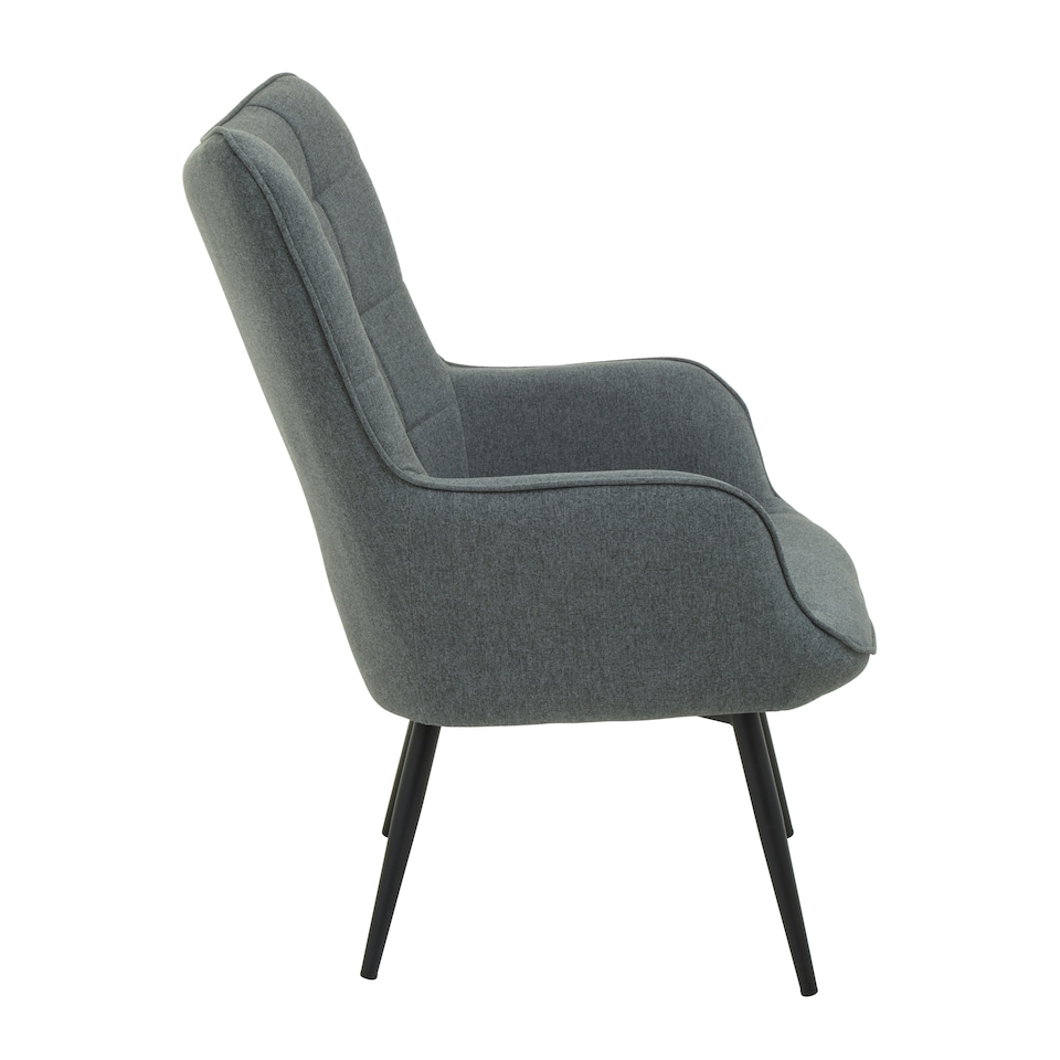 image 1 of Interiors by Premier Stockholm Grey Fabric Armchair, High Back Patterned Armchair, Easy to Maintain Bucket Chair