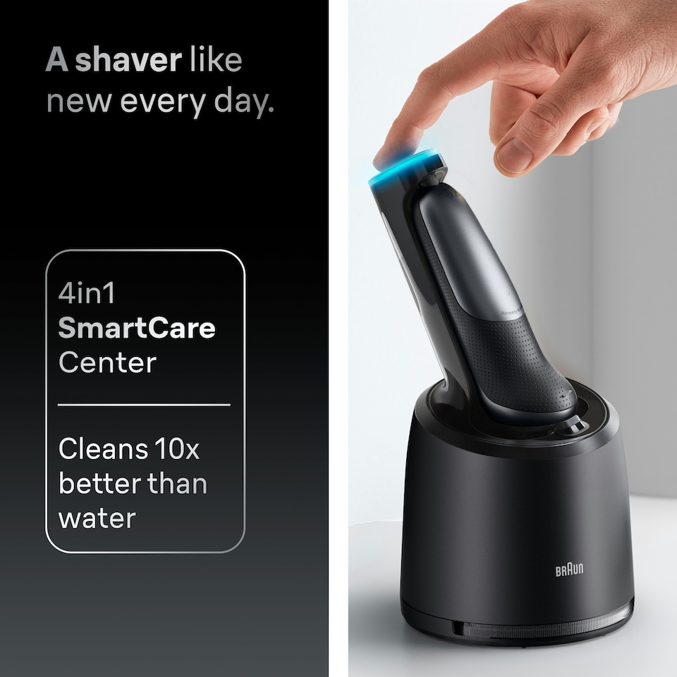 image 1 of Braun Electric Shaver, Series 7, With SmartCare Center, EasyClick Attachments, 72-C7650cc, Gold