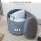 image 6 of HOMCOM 40cm Round Storage Ottoman, Corduroy Footstool with Removable Lid and Legs, Vanity Stool for Living Room, Bedroom, Grey | Grey