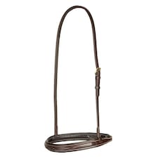 Salisbury Fairford Leather Horse Noseband - Australian Nut - Small Pony