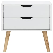 Nyborg Single 2 Drawer Bedside | White | White