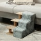 image 5 of PawHut Three-Step Portable Dog Stairs with Washable Plush Cover, for Small Pets