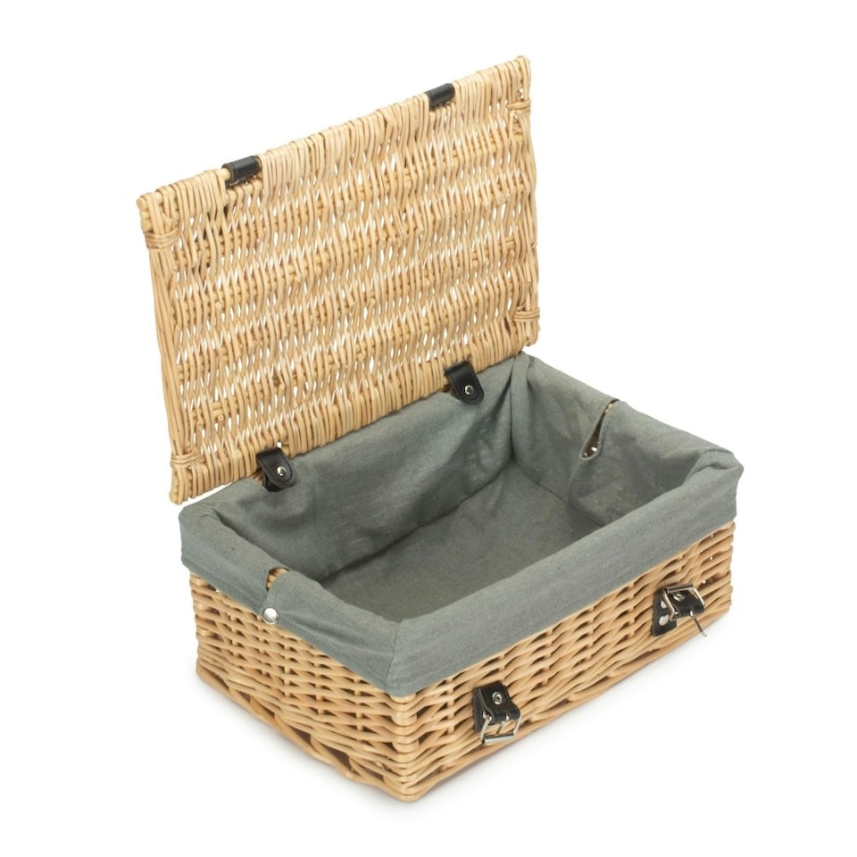 image 1 of 36cm Buff Wicker Empty Picnic Basket White | White | One Size
