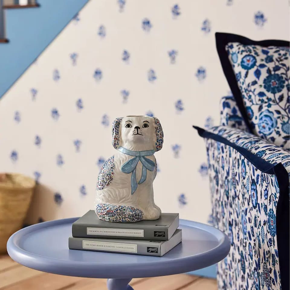 image 1 of Cath Kidston Ceramic Dog Vase - Blue