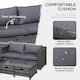 image 4 of Outsunny 4Pcs Patio Rattan Sofa Garden Furniture Set Table w/ Cushions Grey
