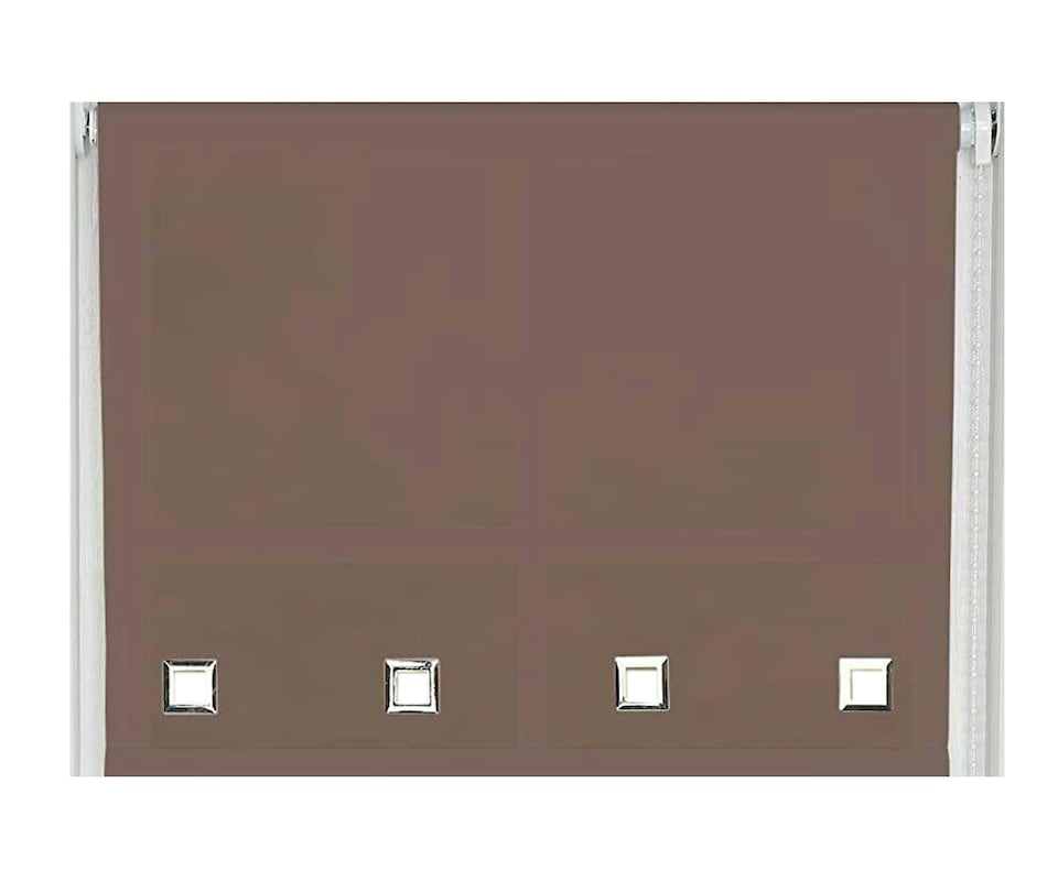 image 1 of 125cm Mocha Square Eyelet Edge Roller Blind | Brown | Brown