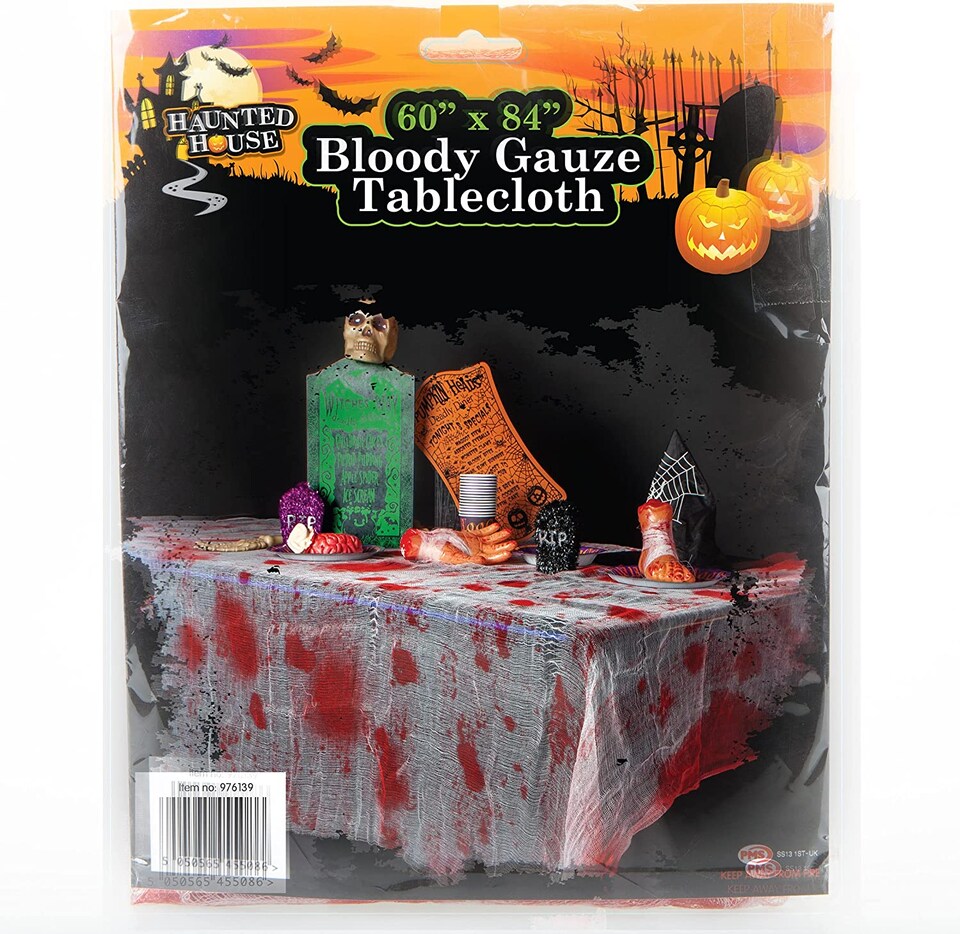 image 1 of PMS Halloween Bloody Gauze Tablecloth - 152 x 213 cm Terrifying Table Decoration