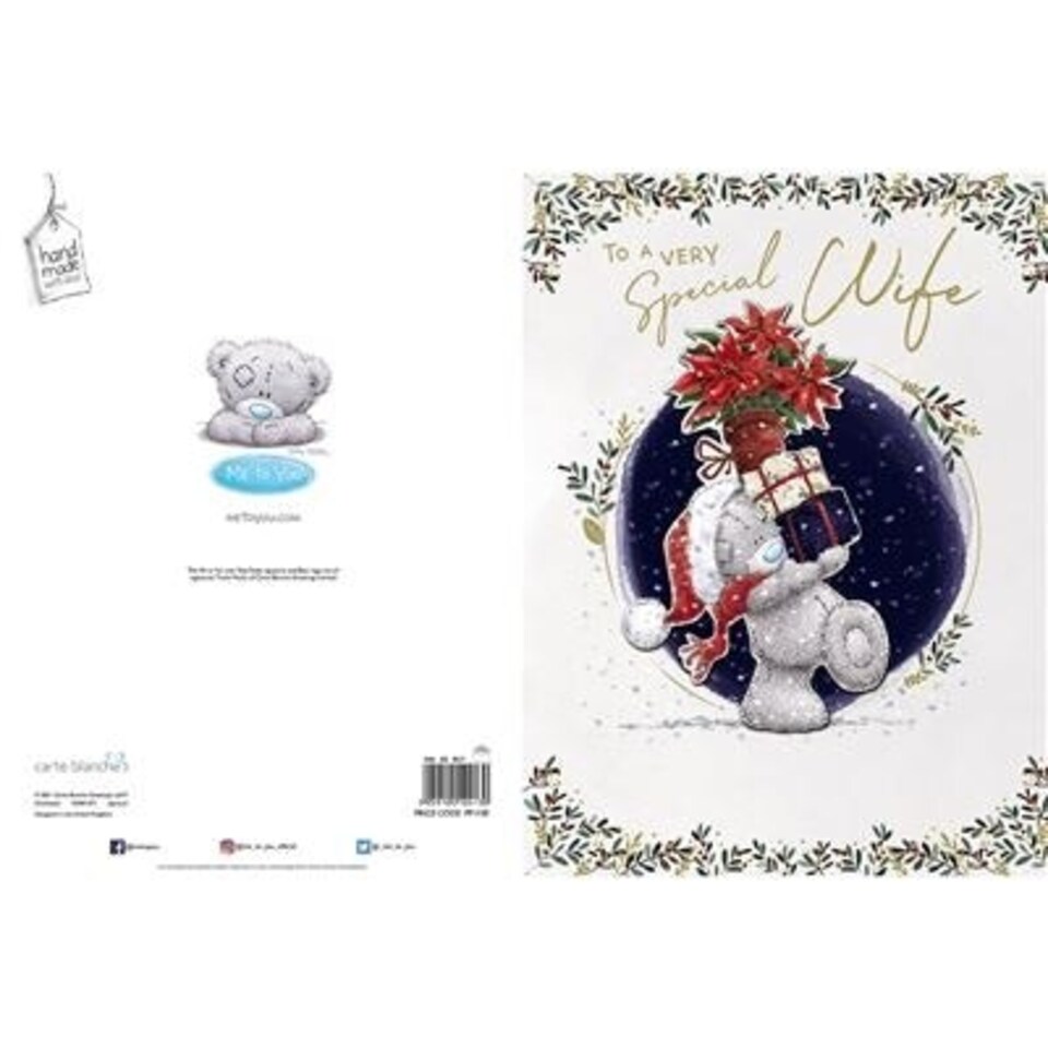 image 1 of Bear And Presents Special Wife Large Christmas Card