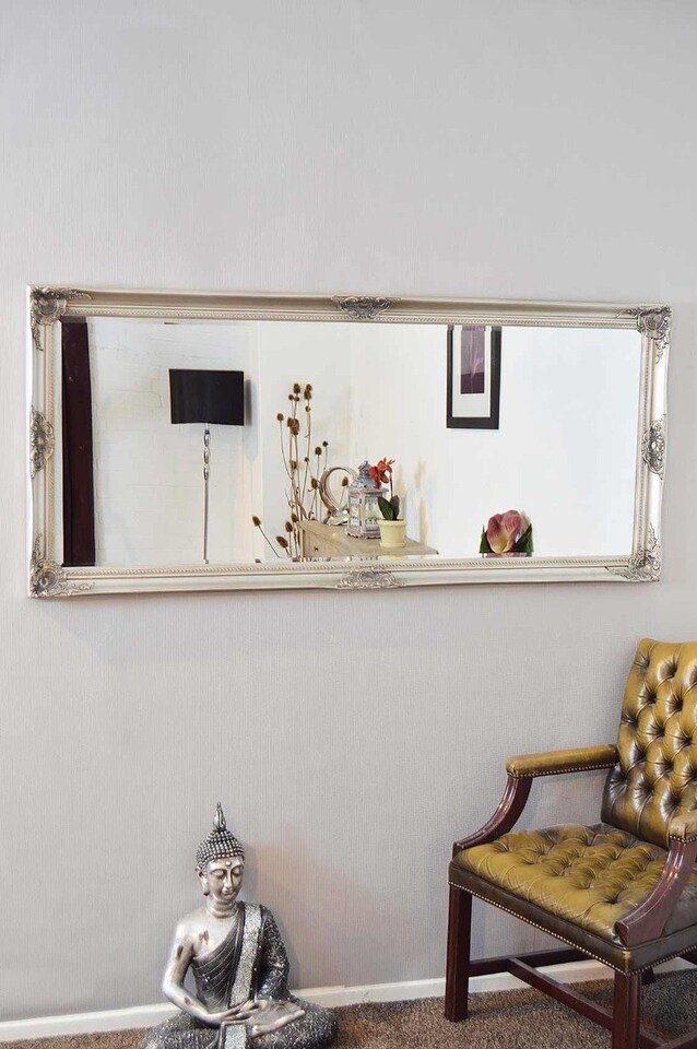 image 1 of Kingsbury Silver Classic Dress Mirror 160 x 74 CM | Silver