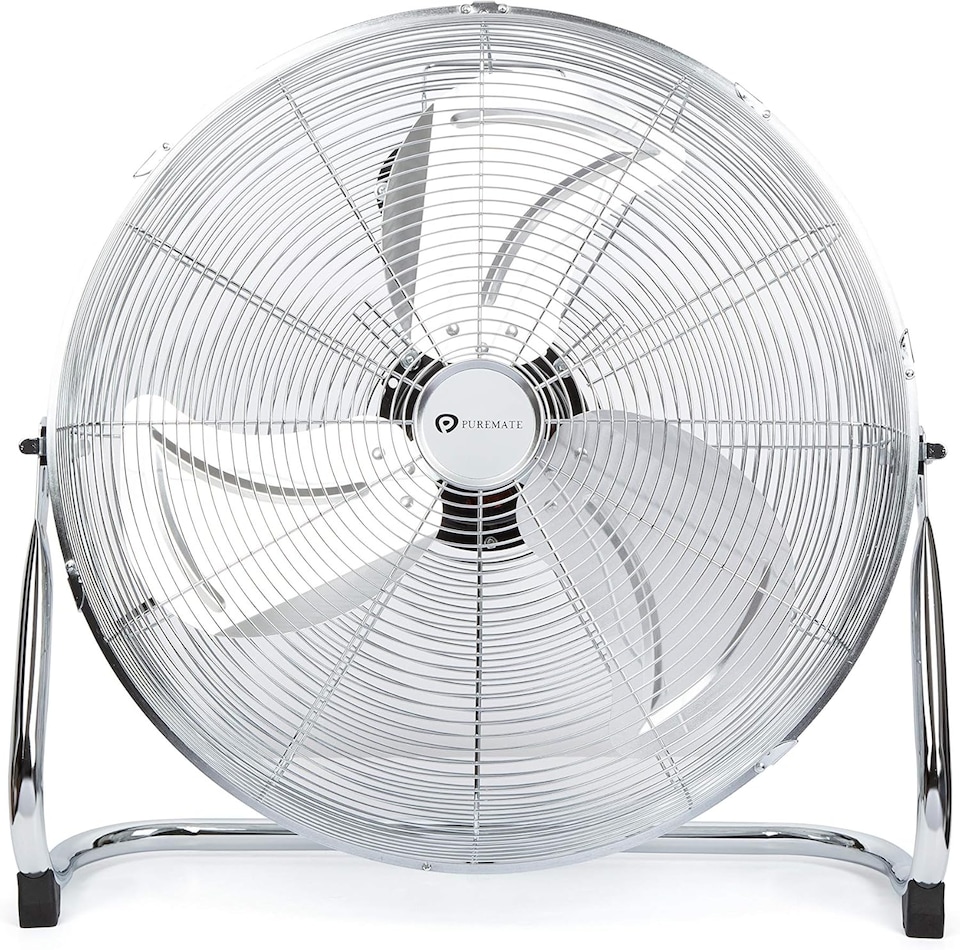 image 1 of PureMate 20-Inch High-Velocity Chrome Floor Fan