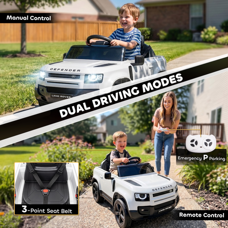image 1 of AIYAPLAY Land Rover Defender Licensed 12V Kids Ride on Car w/ Remote