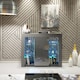image 1 of Display Cabinet Bookcase Sideboard Storage Cabinet Cupboard Grey High Gloss LED 97.5cm