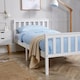 image 2 of Single Bed White Wooden 3ft Childrens Bed Headboard High End Slatted Base
