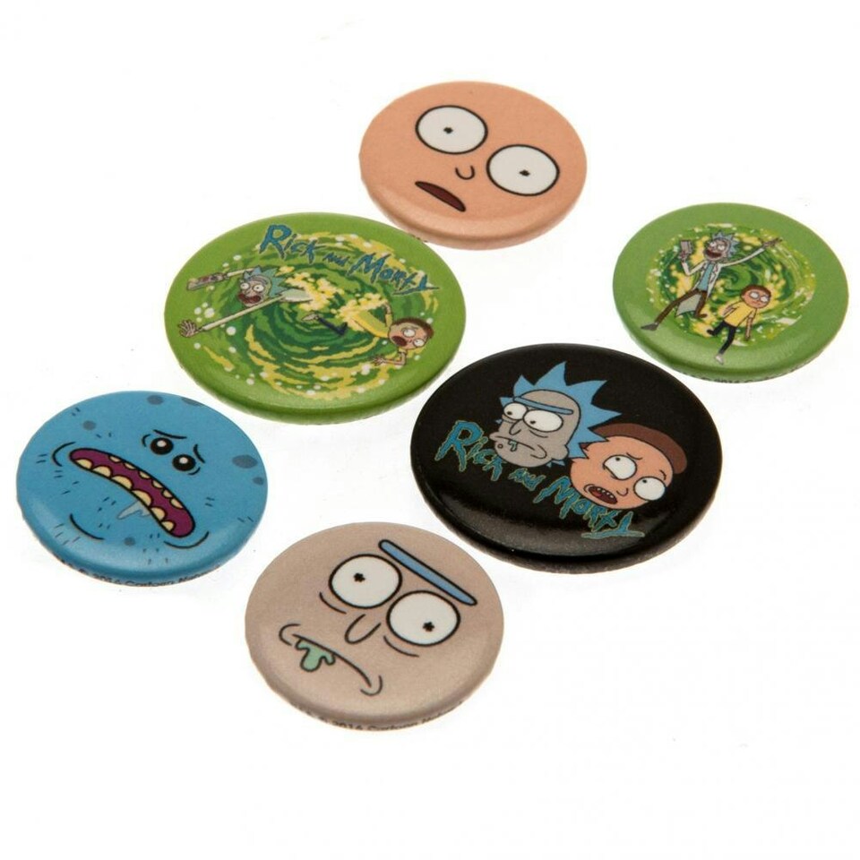 image 1 of Rick And Morty Portal Button Badge Set - Multicoloured - One Size