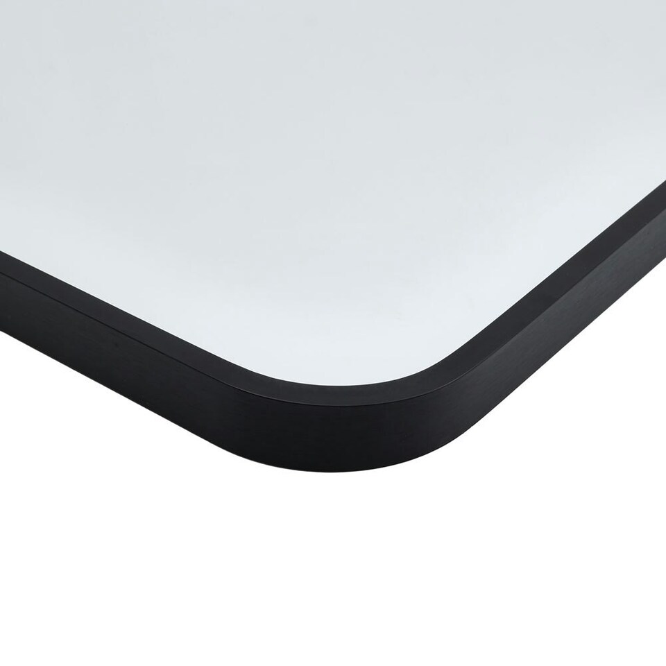 image 1 of Living and Home Square Wall Mirror - Black - 70cm | Black
