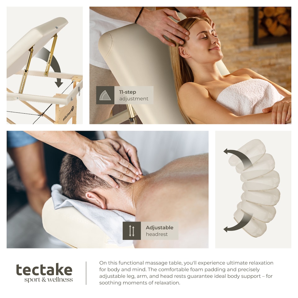 image 1 of 3 Zone Massage Table Somwang with Bolster Set | Cream | beige | 1