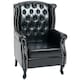 image 1 of HOMCOM Chesterfield-style Wing Back Armchair Tufted Accent Chair Black