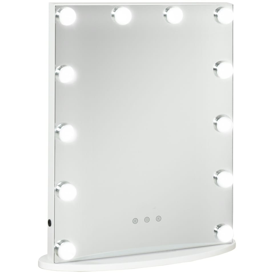 image 1 of HOMCOM Hollywood Makeup Mirror with Led Light Dimmer Cosmetic Beauty Stage