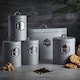 image 2 of Cooks Professional Kitchen Storage Set | 5-Piece | Bread Biscuit Tea Coffee Sugar | Grey & Silver