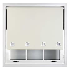 FURNISHED Blackout Roller Blinds with Large Square Eyelets Made to Measure Window Shade | Cream | Cream | (W) 60cm x (L) 165cm