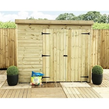 8 x 5 WINDOWLESS Garden Shed Pressure Treated T&G PENT Wooden Garden Shed + Double Doors (8' x 5' / 8ft x 5ft) (8x5)