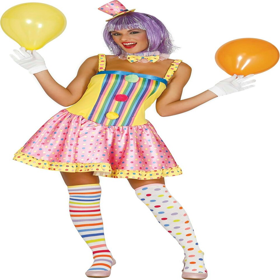 image 1 of Fancy Dress Adult Womens Clown Costume - M